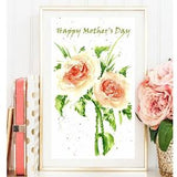 Happy Mother's Day Art Watercolor Roses Print Mothers Day Gift Floral Wall Art Mother's Day Gift Floral Mothers Day Flowers Roses Art