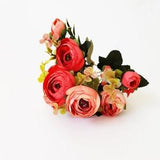 1 Red Pink Ranunculus Mini Bouquet, Silk Heads, Buttercup, Artificial Silk Flowers, Floral Hair Hat Accessory, Flower Supplies, Fabric