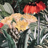 Greenhouse Orchid Flowers Banana Plant Planthouse Greenery Leaves Jungle Elephant Ears Money Trees Green Yellow Red Italian Velvet by Metre