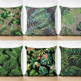 Green Leaves Pillow Cases, Jungle Theme Cushion Covers, Spring Decorative Pillows, Housewarming Gift, Nature Design Pillow Top, Gift for Mom