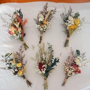Boho set mini dry flower bouquet, rose mini bouquet, Corsages mini dry flower bouquet | vase arrangement | Corsages | Boho cake flower
