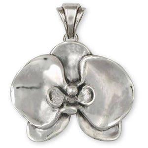 Orchid Jewelry Sterling Silver Orchid Pendant Handmade Flower Jewelry OR4-P