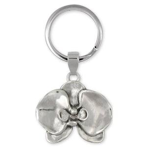 Orchid Jewelry Sterling Silver Orchid Key Ring Handmade Flower Jewelry OR4-KR