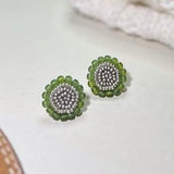 Beaded Flower Earrings Gift for Friends Handmade Flower Jewelry for mom Gift Japanese artist Handcraft Earrings Czech seed beads Jewelry