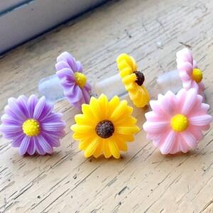 5/8 9/16 1/2 00g 0g 2g 4g 6g 8g 10g 12g 22mm Sunflower Plugs or Earrings Wedding Plugs Bridal Jewelry Bridesmaids Formal Wear or Prom