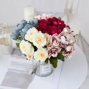 8 heads European Big Peony Artificial Silk Flowers Wedding Party Home Decoration