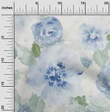 oneOone Cotton Poplin Fabric Watercolor Leaves & Peony Floral Fabric-GK1