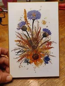 Henni Origial Dried Flora Collage, 71/2" x 5"