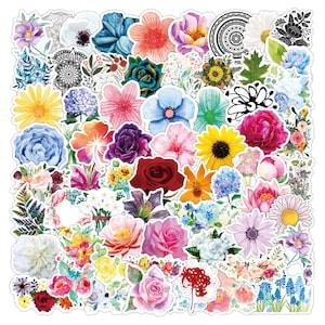 Flower Stickers | Plant Stickers | Set of 100 | SAME day SHIPPING! | Rose Stickers | Daisys Stickers | Sunflower Sticker | Laptop Sticker