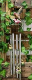 Ebros Beautiful Hummingbird with Nectarine Lily Flowers Wind Chime 21" L
