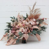 Boho bouquet Dusty rose cream blush pink flowers Bridal bouquet Faux bouquet Fall wedding  Silk flowers Boho wedding- width 20 inch