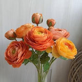 Orange ranunculus flower, Bouquet of ranunculus, Artifical flowers Home decor Interior design Foam and polymer glay ranunculus