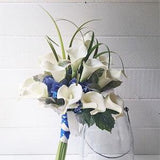 Blue and White Wedding Bouquet, Calla Lily Bouquet, Hydrangea Bouquet, Wedding Flowers, Bridal Bouquet