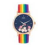 Toff London TLWS-70137 Ladies Pink Carnations Flower Watch