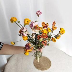 mixed color Ranunculus flower??dried small Ranunculus bunch??dried flower bouquet??dry flower arrangement ??vase filler??home decor??