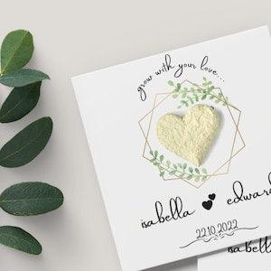 Wildflower Seed Wedding Favors, Personalized Love Grows Seed Paper, Eco Friendly Love Grows Plantable Cards