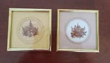 Set of Two Marobella Originals Framed Pressed Dried Flower 5 1/2"??5 1/2"U.S.A.W