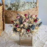 Dried Lavender Roses & Burgundy Arrangement l Table Centerpiece l Dried Flowers Centerpiece l Home Decor l Gift For Her