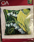Collection d'Art Cross Stitch Kit Lily of Valley Pillow New Sealed 40x40cm