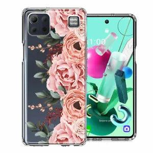 For LG K92 Blush Pink Peach Spring Flowers Peony Rose Case