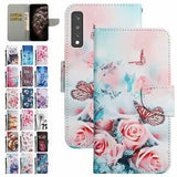 Magnetic Flip Stand Painted Phone Case For LG K22 K51S K61 Stylo 6 7 V60 Velvet