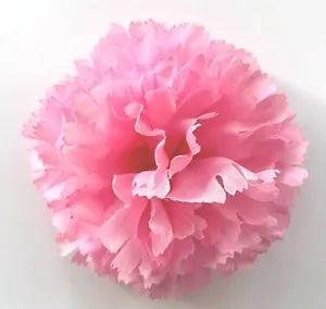 3.5" Pink Carnation Silk Flower Hair Clip Wedding Bridesmaid Prom Dance Party