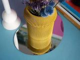 Rib Cinch Vase - 3D Printed Vase, Dried Flower Vase, Modern Eclectic Vase