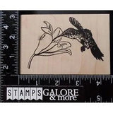 DEMO STAMP-A-LOT Rubber Stamps HUMMINGBIRD GARDEN LILY FLOWER #2468