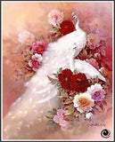 White peacocks & Peony 104 Chart Counted Cross Stitch Pattern DMC
