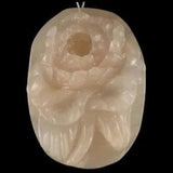 BE01308# Hand Carved Peony Flower Pink Aventurine Pendant Bead Gemstone