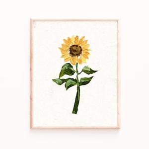 Sunflower Wall Art Print, Sunflower Print, Sunflower Prints Wall Art, Flower Painting, Floral Prints, Floral Wall Art, Living Room Print