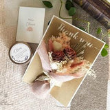 Thank you Gift for Teachers Personalized Candle Dried Flower Bouquets Boho Candle for her Boho flowers Thank you card