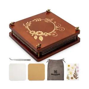 Large Wooden Flower Press Kit - DIY Arts and Craft Kit with Dried Flowers - 1...