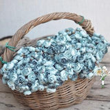Vintage blue One Bundle Artificial Silk Mini Ranunculus Artificial 6 Stems Silk Ranunculus Buds for wedding home decor