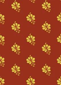 Circa 1825 Lily Gold on Burgundy Brown Background Quilt Fabric - Half Yard