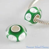 Calla Lily Green Flower Murano Glass 925 Sterling Silver European Bead Charm