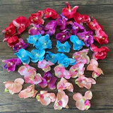 Craftuneed Job lot 41pcs artificial Orchid flower head bundle floral petals for craft making