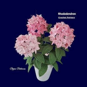 Crochet Rhododendron Flower Pattern photo tutorial- crochet pattern for Decor, Bouquets and Arrangements