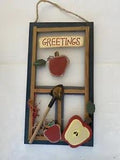 Screen Door, Wood Art Scene, Greetings, Wall Hanging, Wood Frame Garden