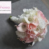 Blush Pink Calla Lily & Hydrangea bouquet, Bridal Bouquet, Silk Flower Bouquet, Wedding Decor, Boho Wedding, Engagement Gifts, Flower Girl