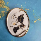 Stile Handcrafted In Florence Italy Brooch Lacquer Calla Lilies