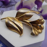 Vintage Brass Argentina Lily Flower Pin Brooch By Flora MR