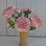 Pink Paper Peony Handmade Bouquet, Anniversary Gift,  Wedding Bridesmaid Bouquet, Crepe Paper Flowers, Home Flowers Decor
