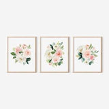 Peony Prints, Watercolor Flowers, Bedroom Wall Decor, Baby Girl Nursery Wall Art, Floral Bouquet, Blush Pink and White Living Room Wall Art