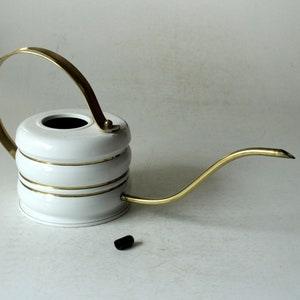 Elegant brass metal watering can from the 1960s ideal for orchids and cactus Vintage, mid century, brass and metal watering can