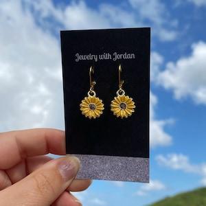 Sunflower Lever-back Earrings