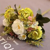 1pcs Artificial Silk Peony Plastic Flower Bouquets 10 Heads For Home Table...
