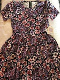 NEW LuLaRoe Small 6/8 Black PinkPurple Cherry Blossoms Amelia Dress ?? NWT ??