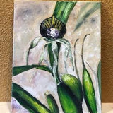 Exotic Orchid Flower Wall Art Original Oil Painting 11 x 14 in