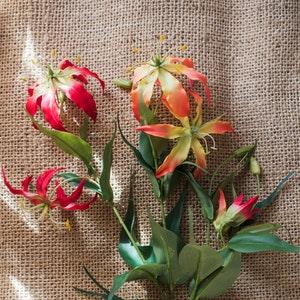 Artificial Fire  lily Flower for Wedding Party Decor Bouquet Home Hotel Office Garden Craft Art Deco